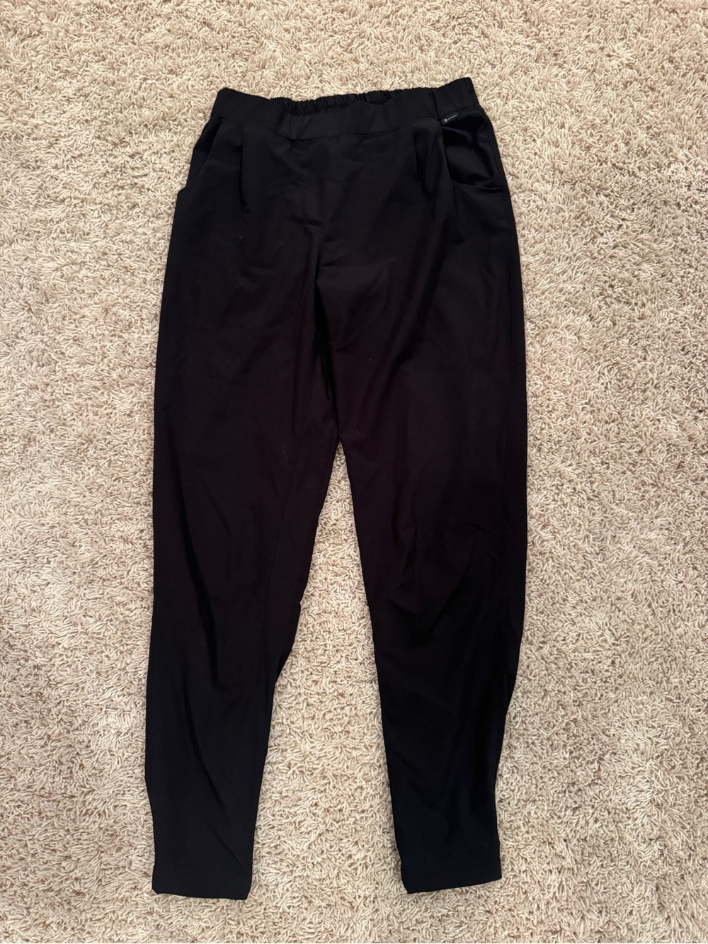 Black Tapered Pull-On Pants